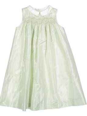 Bonpoint ciliegia smocked hand embroidered dress - Green